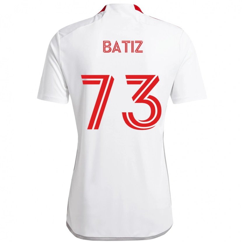 Danxen Niño Camiseta Jesus Batiz #73 Rojo Blanco 2ª Equipación 2025/26 La Camisa