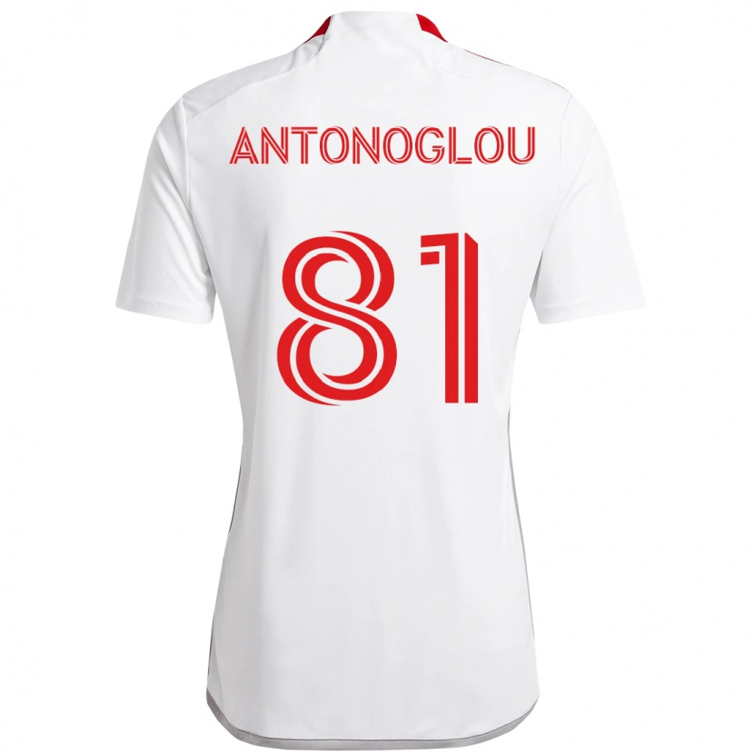 Danxen Niño Camiseta Themi Antonoglou #81 Rojo Blanco 2ª Equipación 2025/26 La Camisa