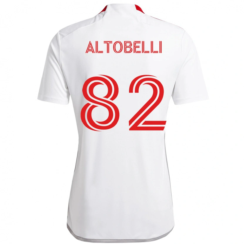 Danxen Niño Camiseta Julian Altobelli #82 Rojo Blanco 2ª Equipación 2025/26 La Camisa