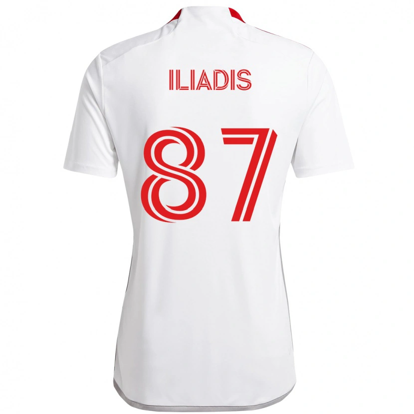 Danxen Niño Camiseta Costa Iliadis #87 Rojo Blanco 2ª Equipación 2025/26 La Camisa