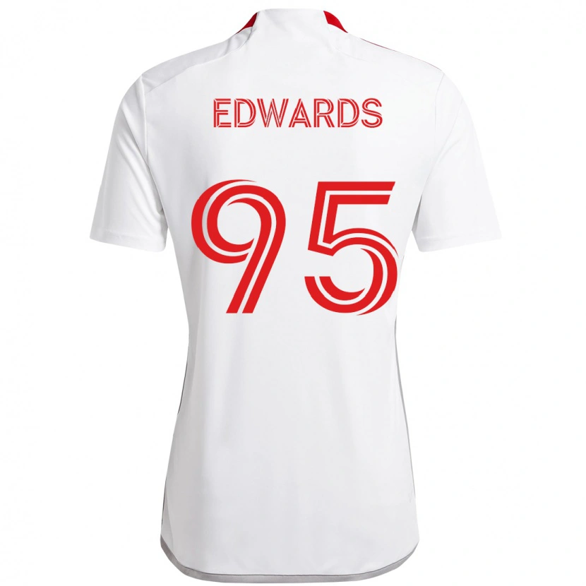 Danxen Niño Camiseta Nathaniel Edwards #95 Rojo Blanco 2ª Equipación 2025/26 La Camisa