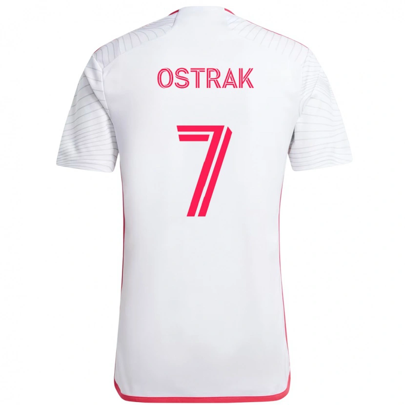 Danxen Niño Camiseta Tomas Ostrak #7 Magenta Blanco 2ª Equipación 2025/26 La Camisa