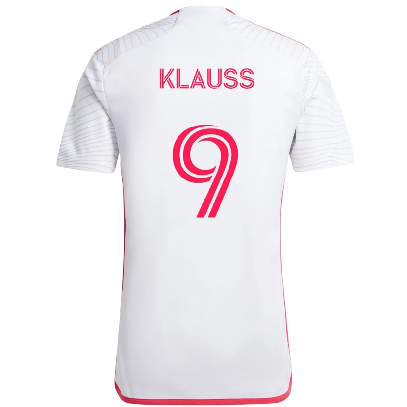 Danxen Niño Camiseta João Klauss #9 Magenta Blanco 2ª Equipación 2025/26 La Camisa