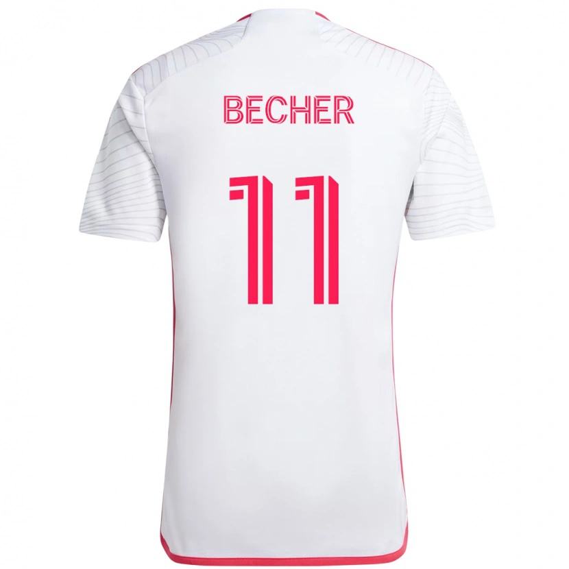 Danxen Niño Camiseta Simon Becher #11 Magenta Blanco 2ª Equipación 2025/26 La Camisa