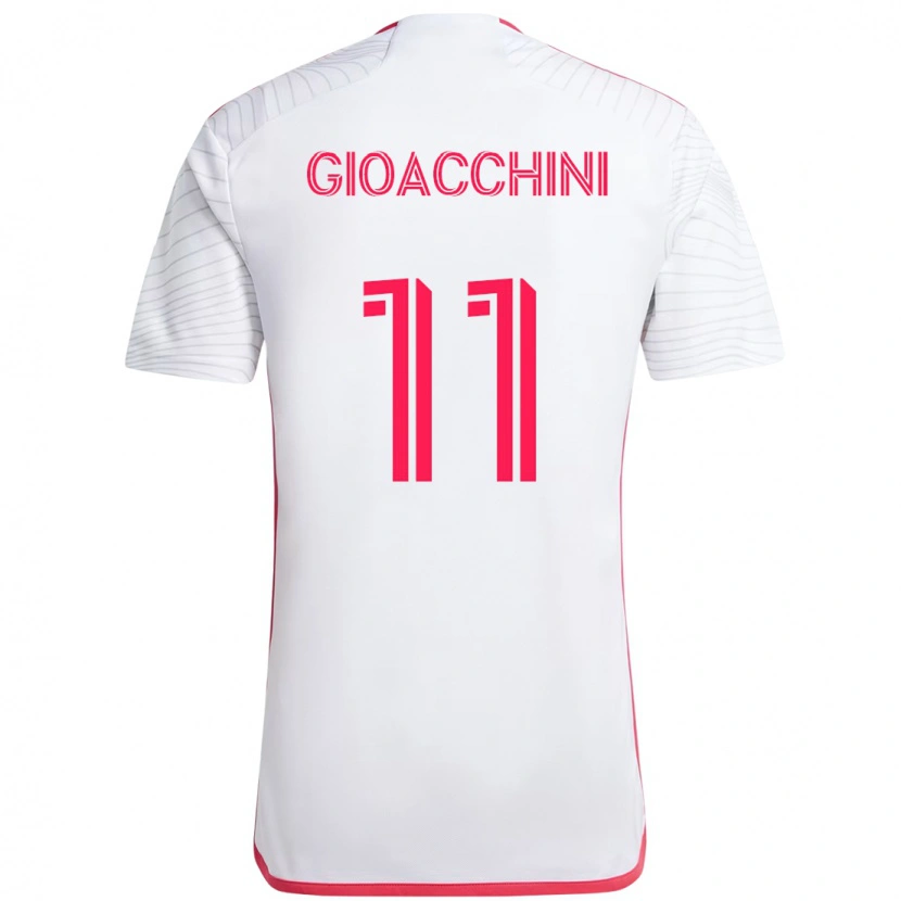 Danxen Niño Camiseta Nicholas Gioacchini #11 Magenta Blanco 2ª Equipación 2025/26 La Camisa