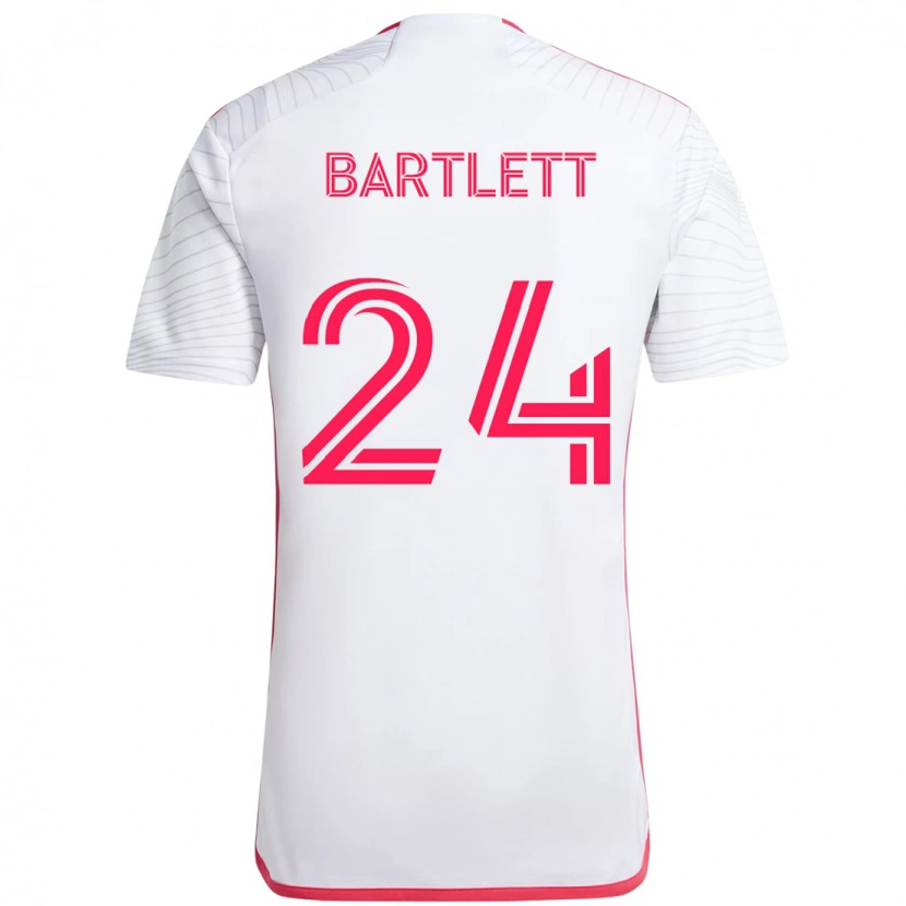 Danxen Niño Camiseta Lucas Bartlett #24 Magenta Blanco 2ª Equipación 2025/26 La Camisa