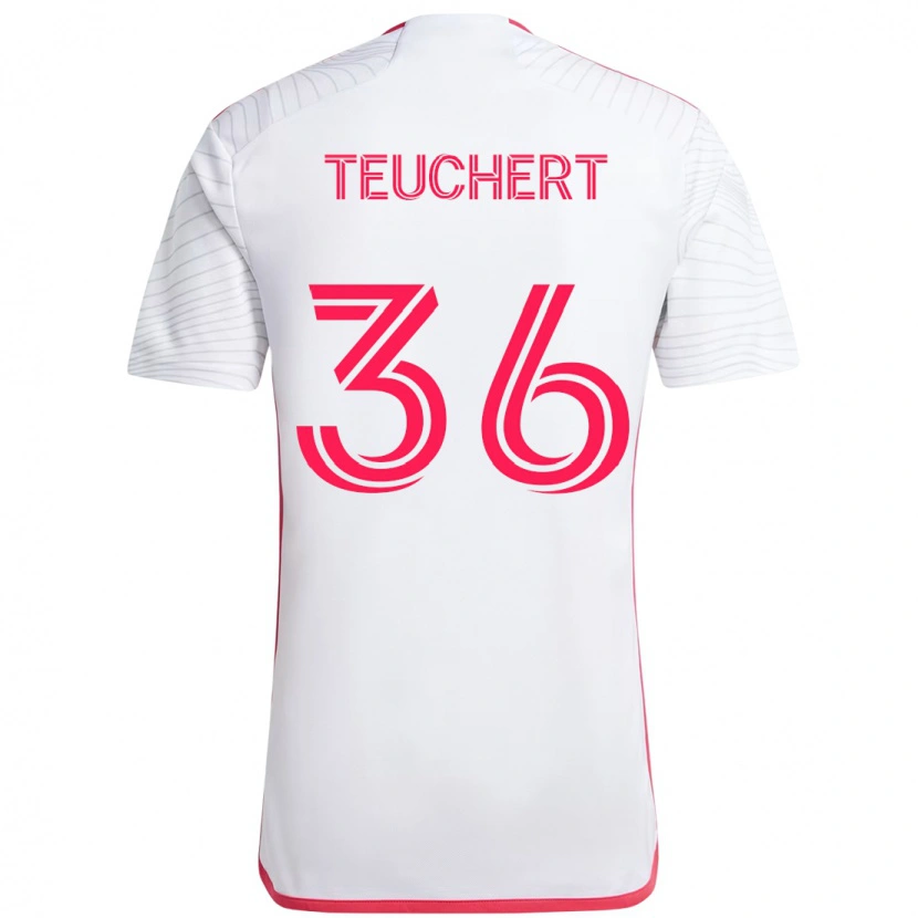 Danxen Niño Camiseta Cedric Teuchert #36 Magenta Blanco 2ª Equipación 2025/26 La Camisa