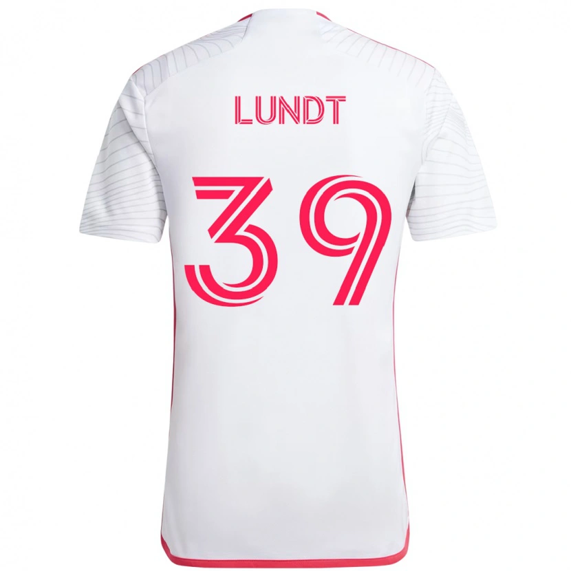 Danxen Niño Camiseta Ben Lundt #39 Magenta Blanco 2ª Equipación 2025/26 La Camisa