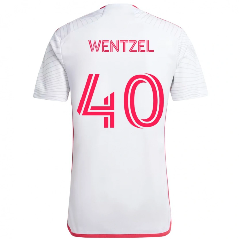 Danxen Niño Camiseta Michael Wentzel #40 Magenta Blanco 2ª Equipación 2025/26 La Camisa