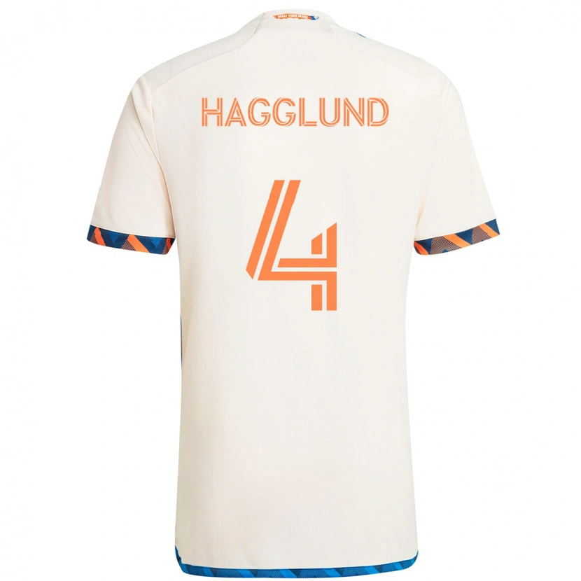Danxen Niño Camiseta Nick Hagglund #4 Azul Oscuro Naranja 2ª Equipación 2025/26 La Camisa