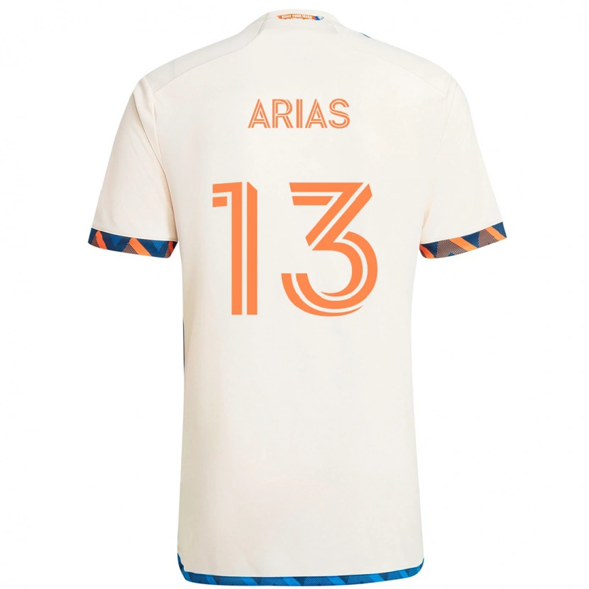Danxen Niño Camiseta Santiago Arias #13 Azul Oscuro Naranja 2ª Equipación 2025/26 La Camisa