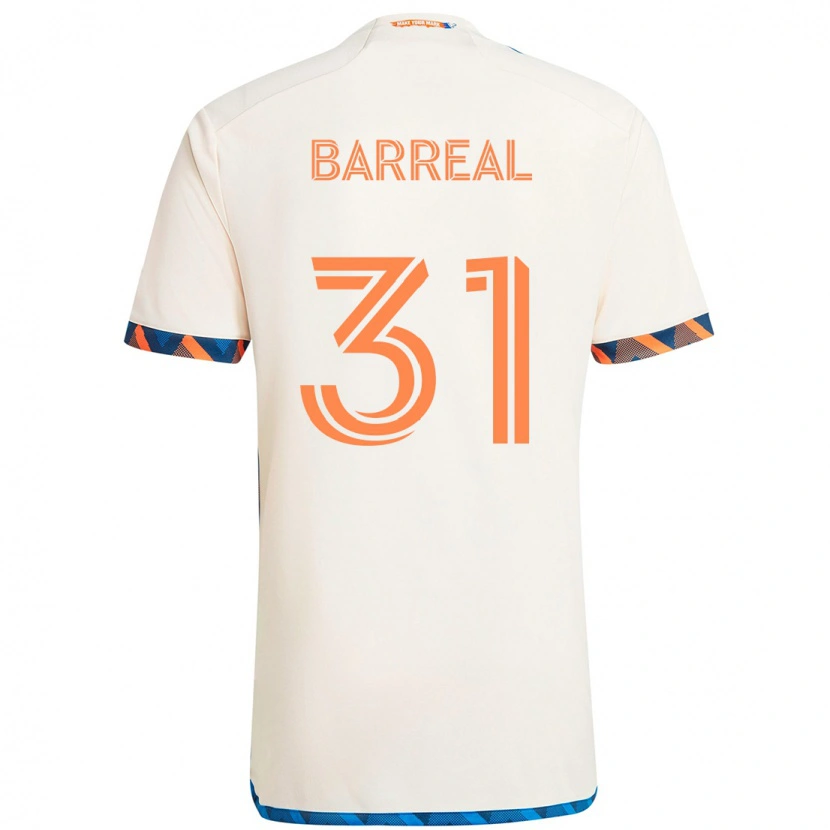 Danxen Niño Camiseta Álvaro Barreal #31 Azul Oscuro Naranja 2ª Equipación 2025/26 La Camisa