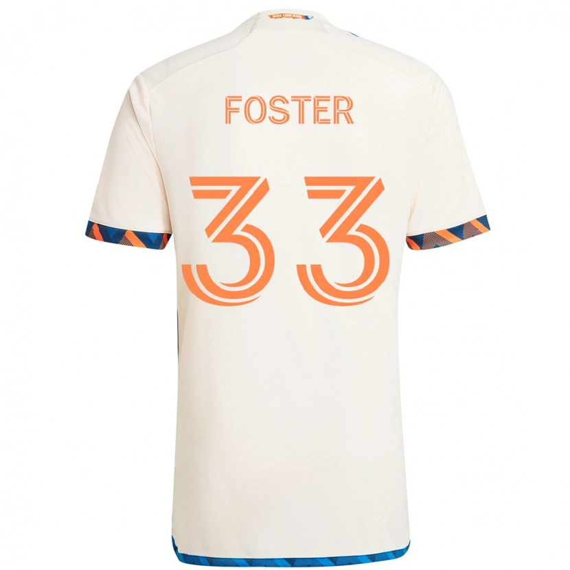 Danxen Niño Camiseta Isaiah Foster #33 Azul Oscuro Naranja 2ª Equipación 2025/26 La Camisa