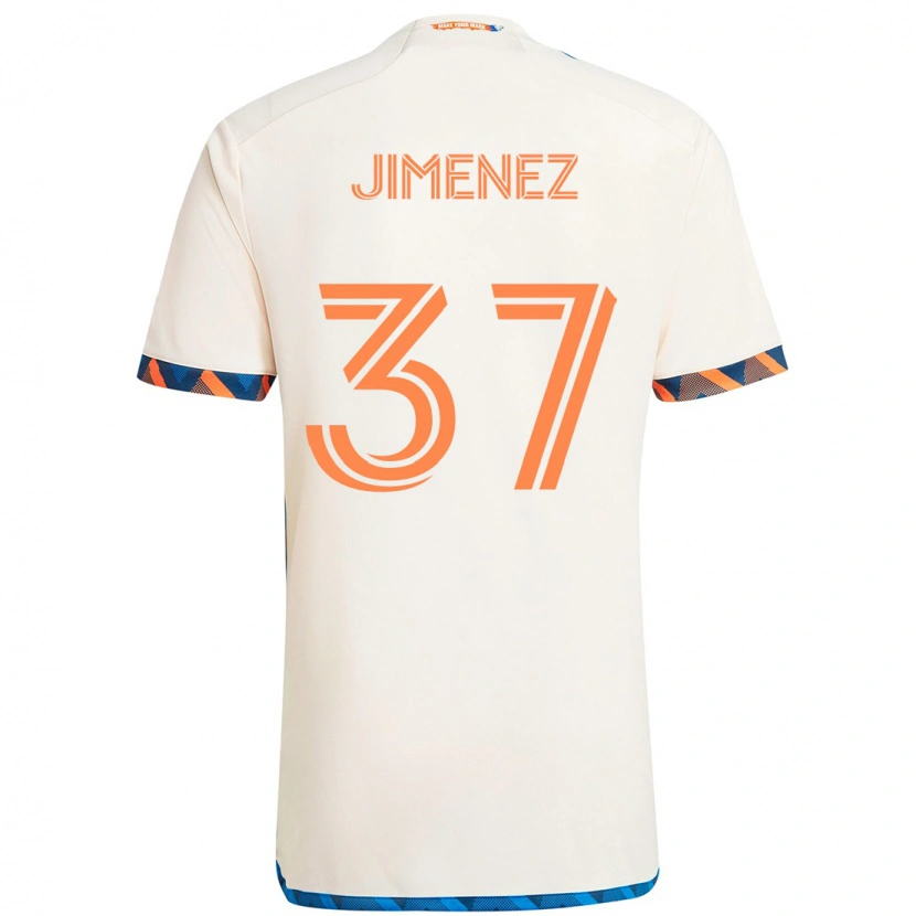 Danxen Niño Camiseta Stiven Jimenez #37 Azul Oscuro Naranja 2ª Equipación 2025/26 La Camisa