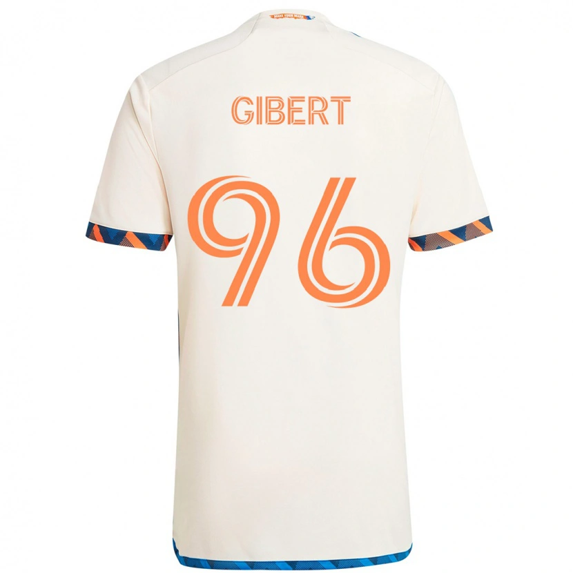 Danxen Niño Camiseta Gaël Gibert #96 Azul Oscuro Naranja 2ª Equipación 2025/26 La Camisa
