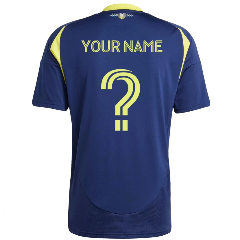 Danxen Niño Camiseta Su Nombre #0 Amarillo Azul Marino 2ª Equipación 2025/26 La Camisa