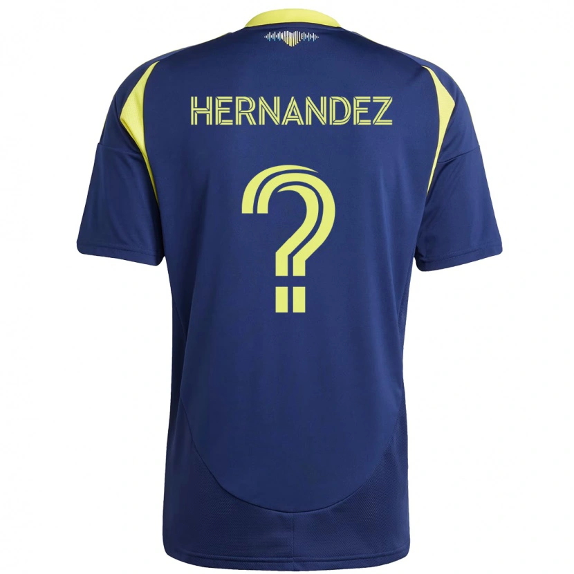 Danxen Niño Camiseta Jonathan Hernández #0 Amarillo Azul Marino 2ª Equipación 2025/26 La Camisa