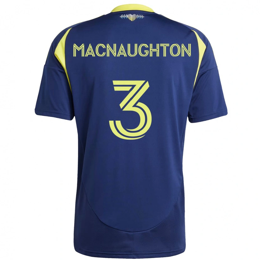Danxen Niño Camiseta Lukas Macnaughton #3 Amarillo Azul Marino 2ª Equipación 2025/26 La Camisa