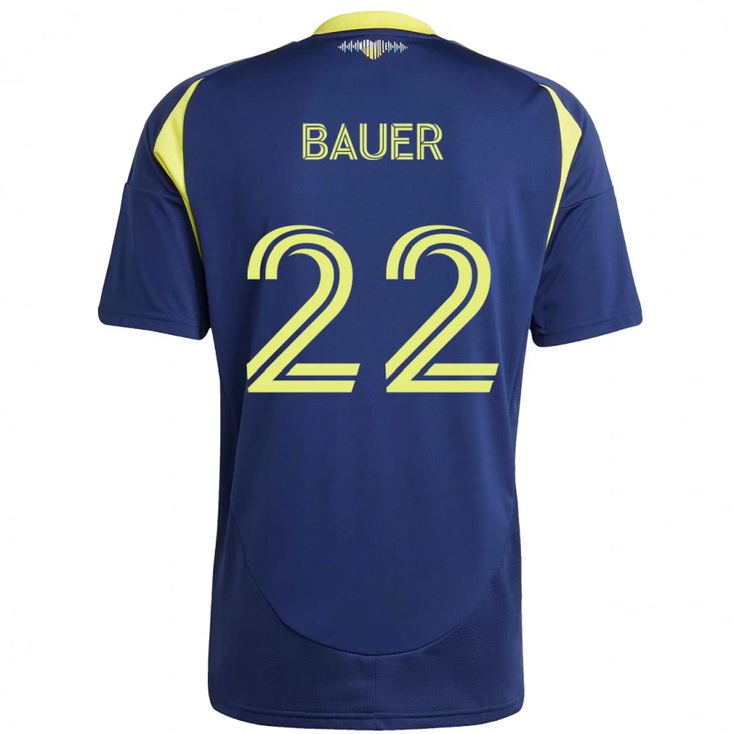 Danxen Niño Camiseta Josh Bauer #22 Amarillo Azul Marino 2ª Equipación 2025/26 La Camisa