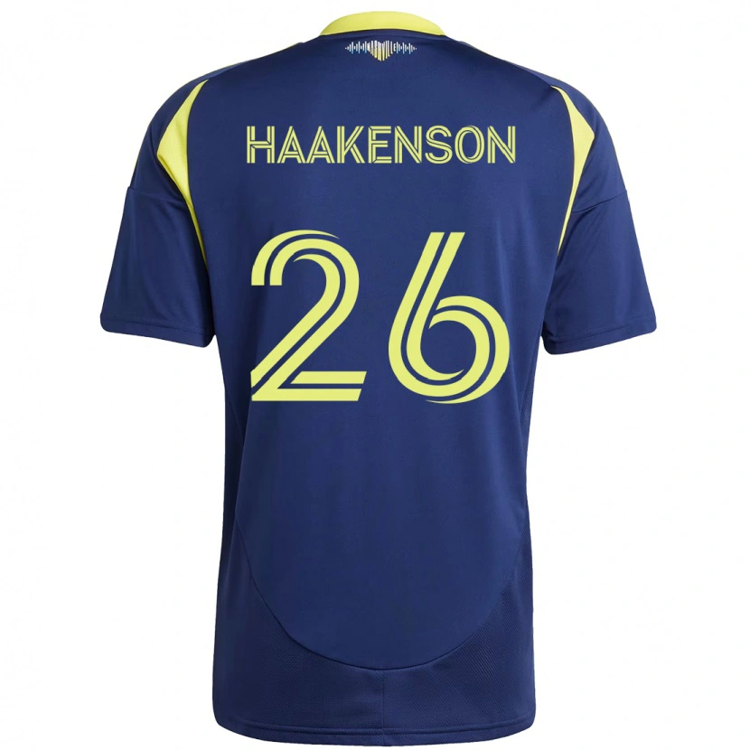 Danxen Niño Camiseta Luke Haakenson #26 Amarillo Azul Marino 2ª Equipación 2025/26 La Camisa