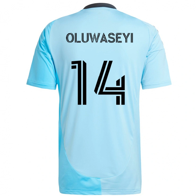 Danxen Niño Camiseta Tani Oluwaseyi #14 Negro Azul 2ª Equipación 2025/26 La Camisa