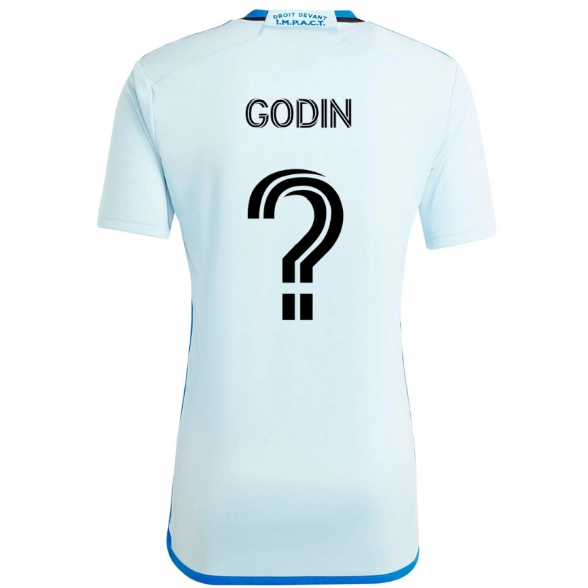 Danxen Niño Camiseta Étienne Godin #0 Azul Celeste Azul Oscuro 2ª Equipación 2025/26 La Camisa