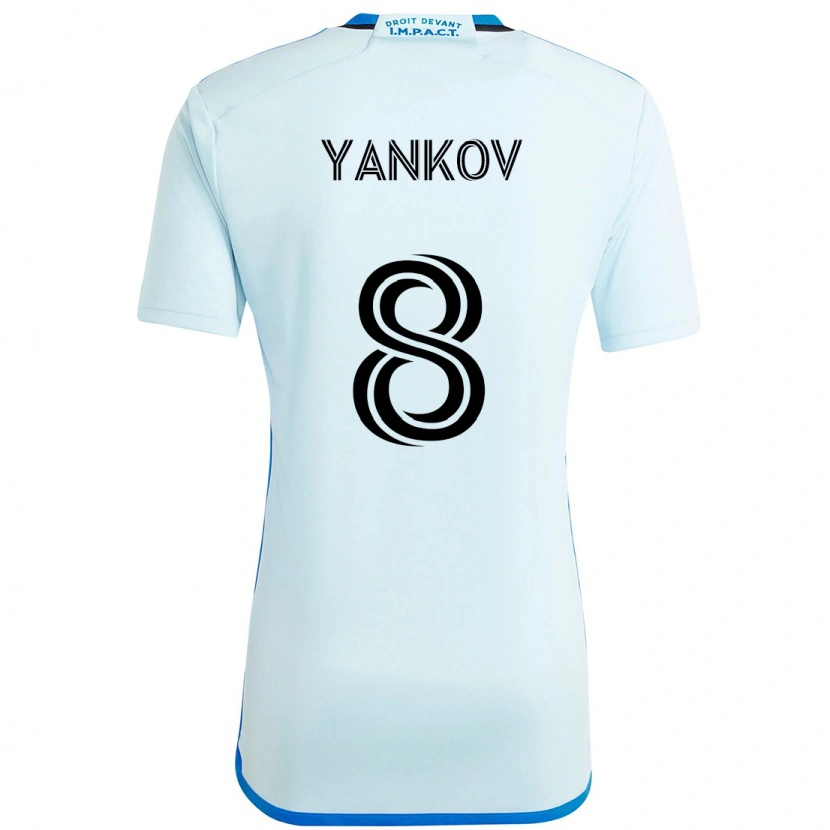 Danxen Niño Camiseta Dominik Yankov #8 Azul Celeste Azul Oscuro 2ª Equipación 2025/26 La Camisa