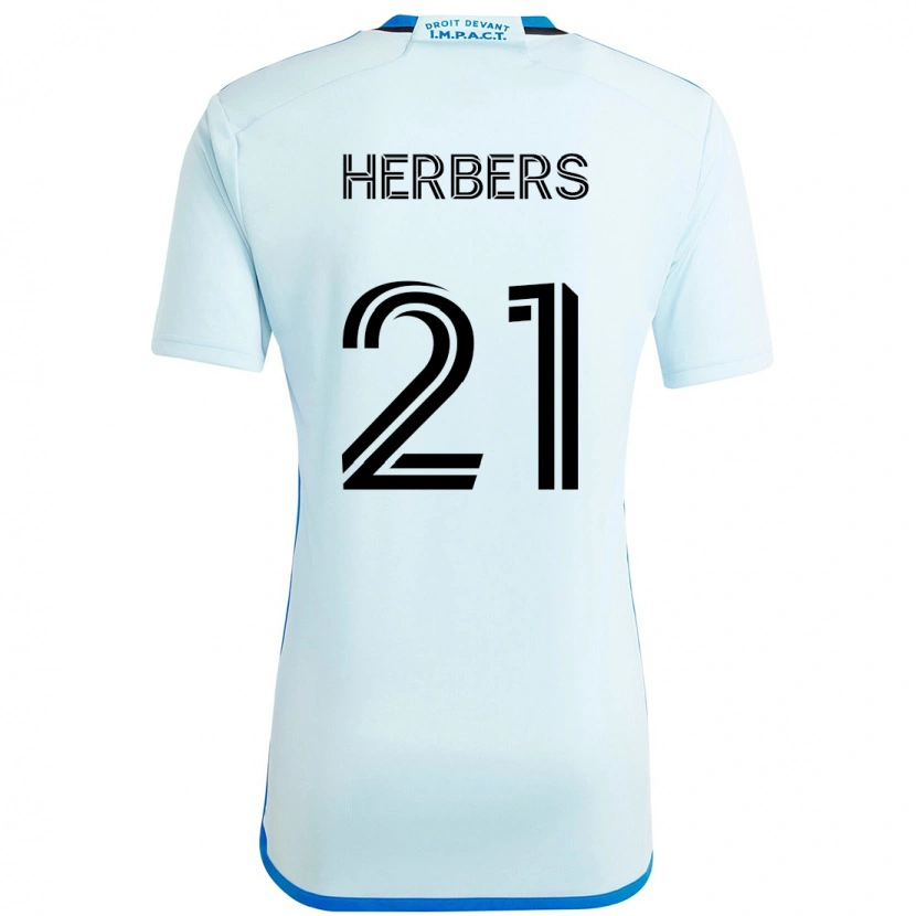 Danxen Niño Camiseta Fabian Herbers #21 Azul Celeste Azul Oscuro 2ª Equipación 2025/26 La Camisa