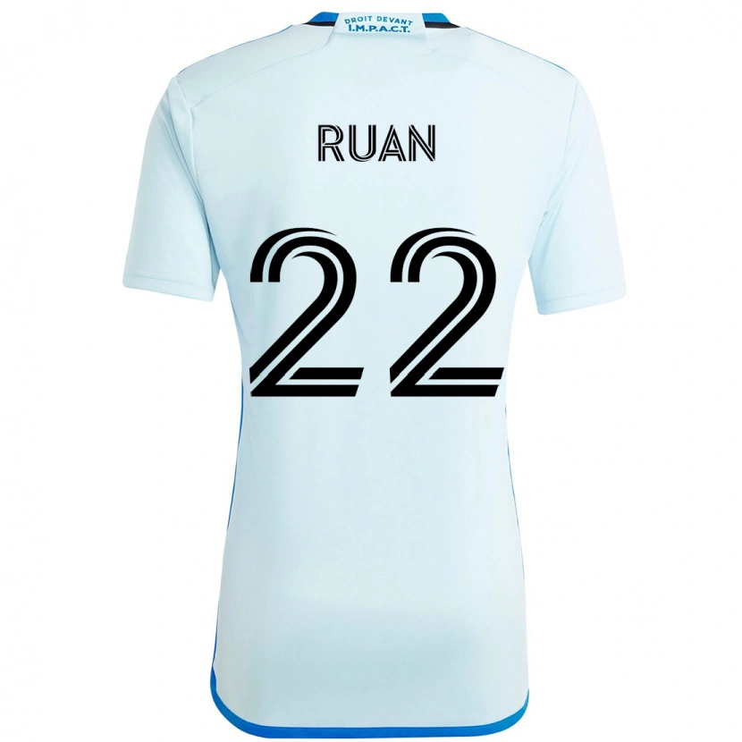 Danxen Niño Camiseta Ruan #22 Azul Celeste Azul Oscuro 2ª Equipación 2025/26 La Camisa