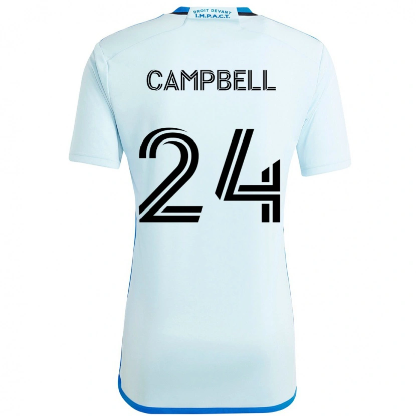 Danxen Niño Camiseta George Campbell #24 Azul Celeste Azul Oscuro 2ª Equipación 2025/26 La Camisa