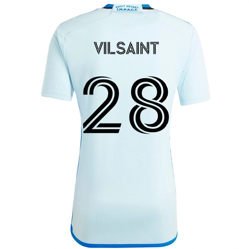 Danxen Niño Camiseta Jules-Anthony Vilsaint #28 Azul Celeste Azul Oscuro 2ª Equipación 2025/26 La Camisa