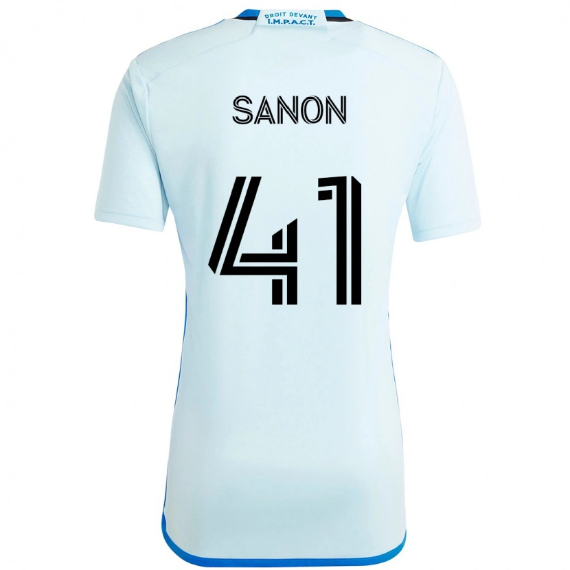 Danxen Niño Camiseta Jérémy Sanon #41 Azul Celeste Azul Oscuro 2ª Equipación 2025/26 La Camisa