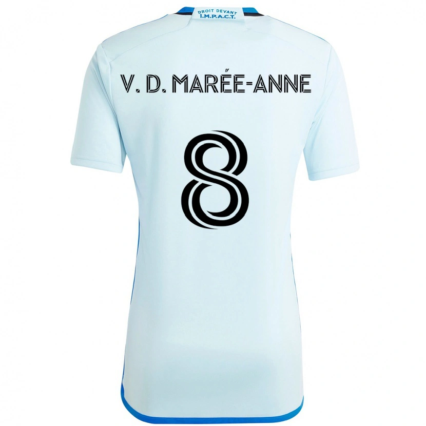 Danxen Niño Camiseta Van Doesburg Marée-Anne #8 Azul Celeste Azul Oscuro 2ª Equipación 2025/26 La Camisa