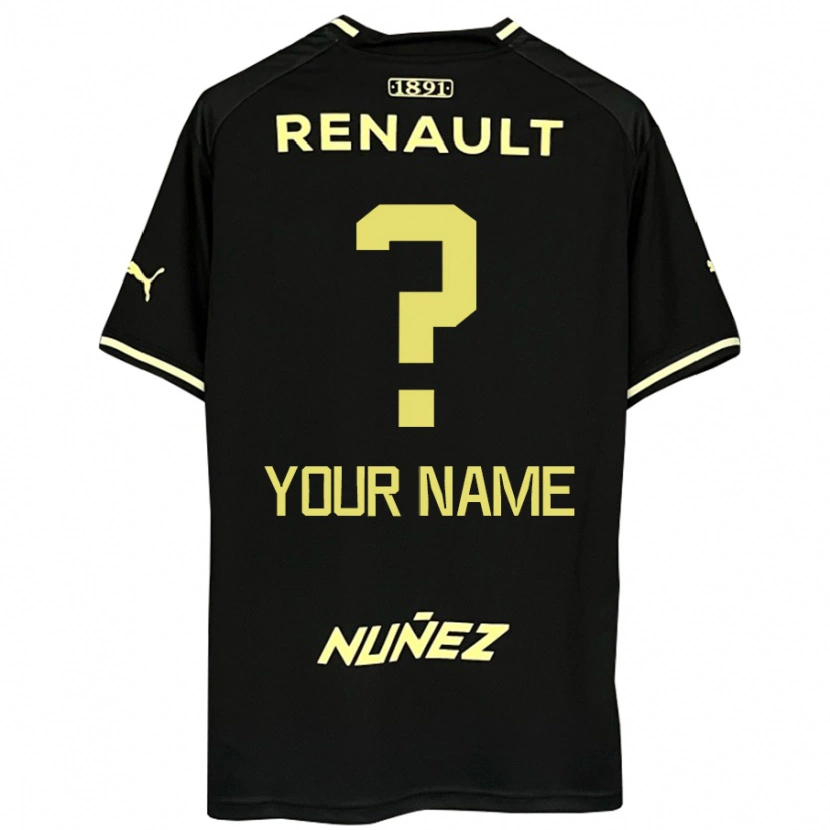 Danxen Niño Camiseta Su Nombre #0 Amarillo Negro 2ª Equipación 2025/26 La Camisa