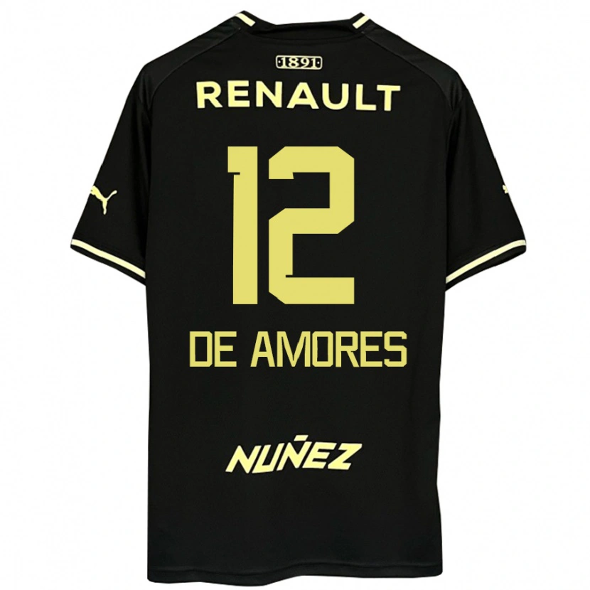 Danxen Niño Camiseta Guillermo De Amores #12 Amarillo Negro 2ª Equipación 2025/26 La Camisa