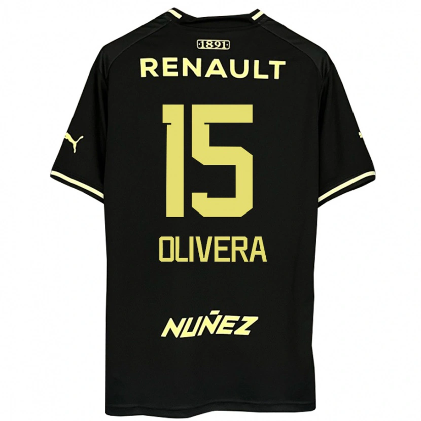 Danxen Niño Camiseta Maximiliano Olivera #15 Amarillo Negro 2ª Equipación 2025/26 La Camisa