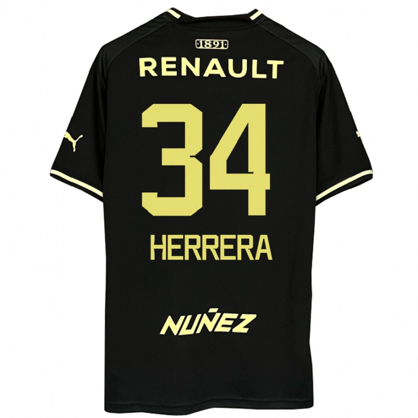 Danxen Niño Camiseta Nahuel Herrera #34 Amarillo Negro 2ª Equipación 2025/26 La Camisa