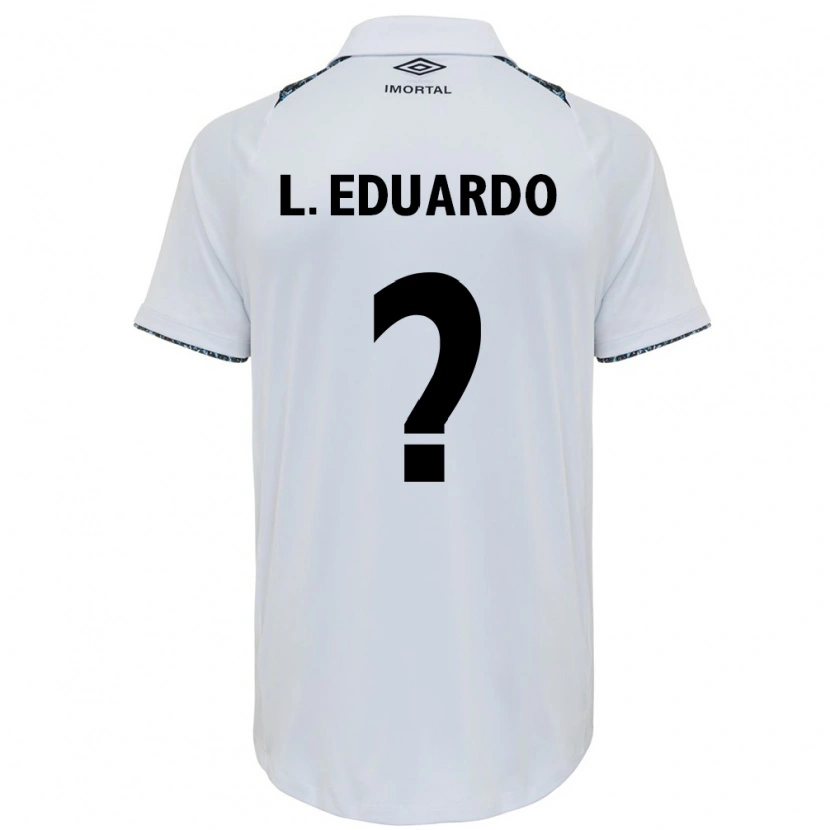 Danxen Niño Camiseta Luis Eduardo #0 Blanco Azul 2ª Equipación 2025/26 La Camisa