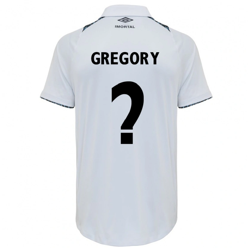 Danxen Niño Camiseta Gregory #0 Blanco Azul 2ª Equipación 2025/26 La Camisa