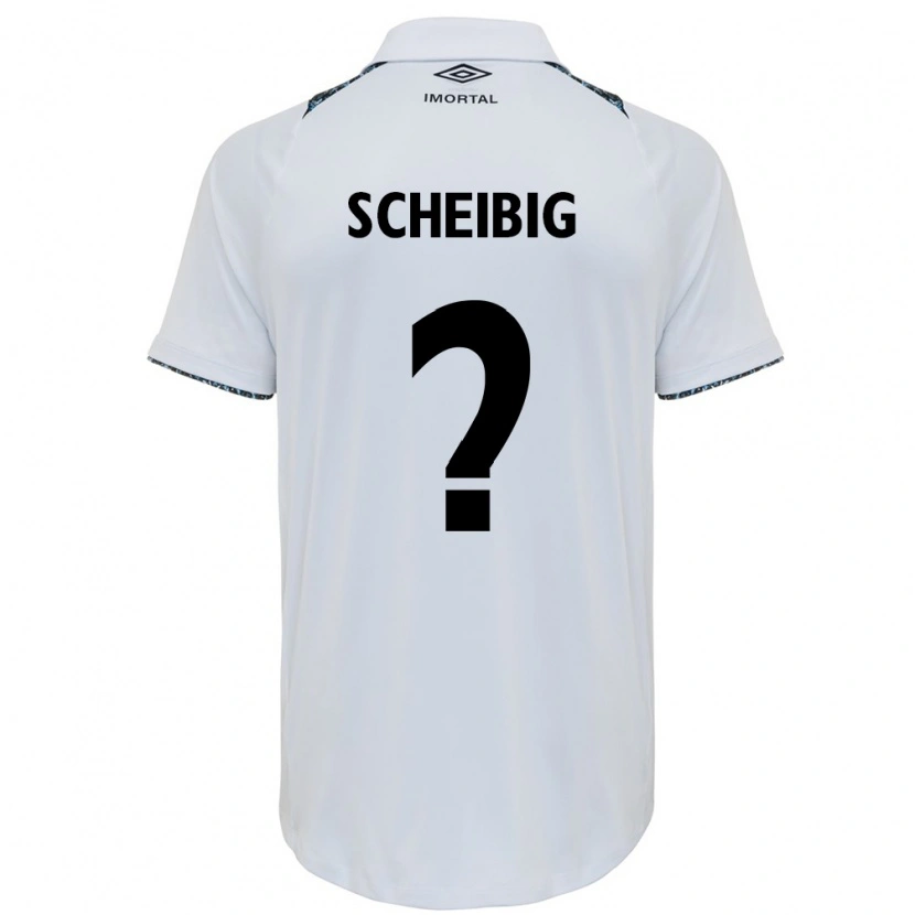 Danxen Niño Camiseta Felipe Scheibig #0 Blanco Azul 2ª Equipación 2025/26 La Camisa