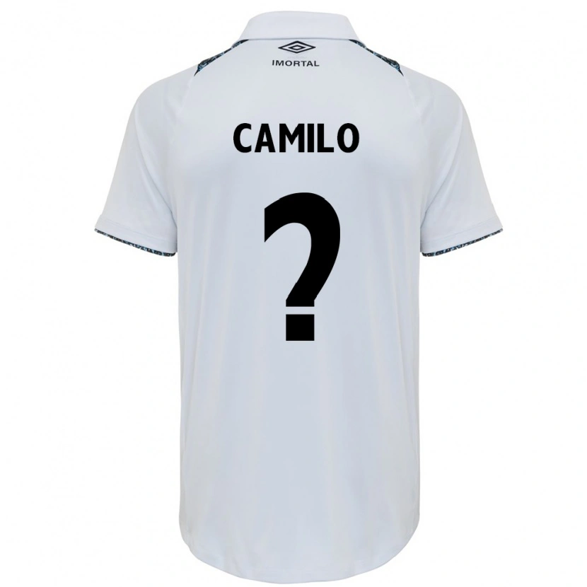 Danxen Niño Camiseta Lucas Camilo #0 Blanco Azul 2ª Equipación 2025/26 La Camisa