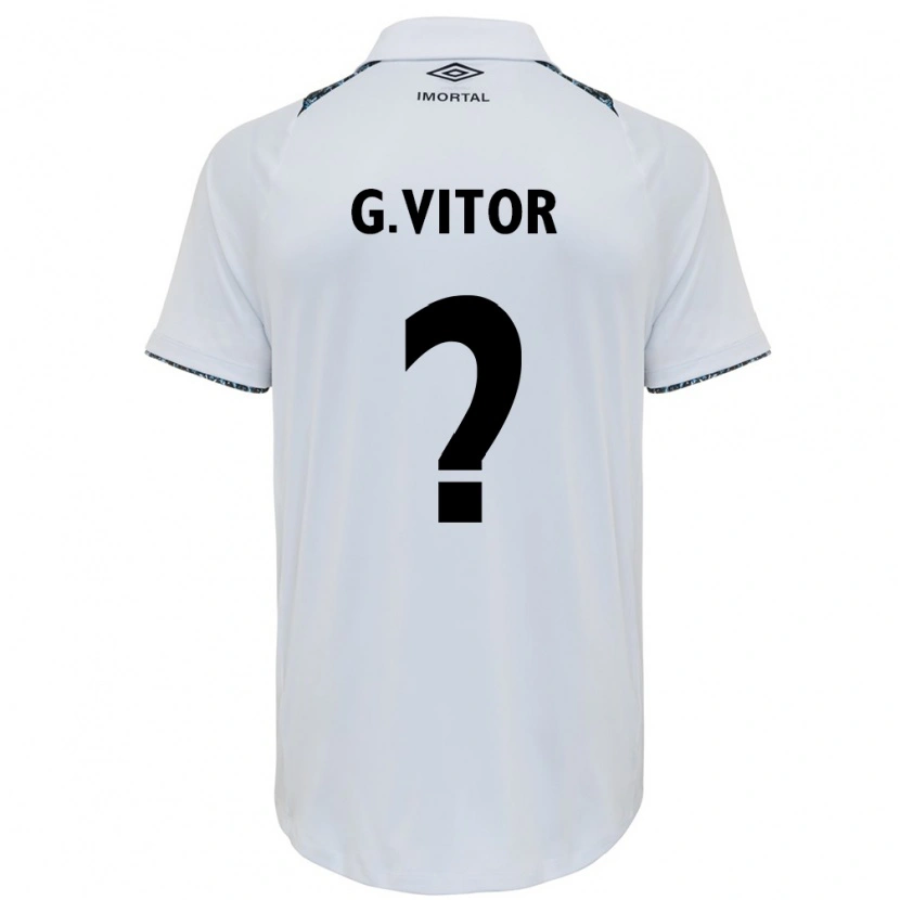 Danxen Niño Camiseta Gabriel Vitor #0 Blanco Azul 2ª Equipación 2025/26 La Camisa