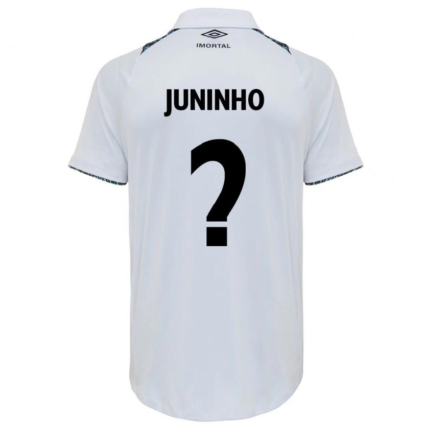 Danxen Niño Camiseta Juninho #0 Blanco Azul 2ª Equipación 2025/26 La Camisa