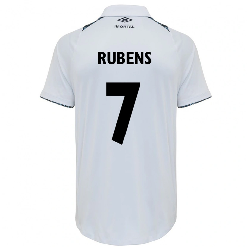 Danxen Niño Camiseta Rubens #7 Blanco Azul 2ª Equipación 2025/26 La Camisa