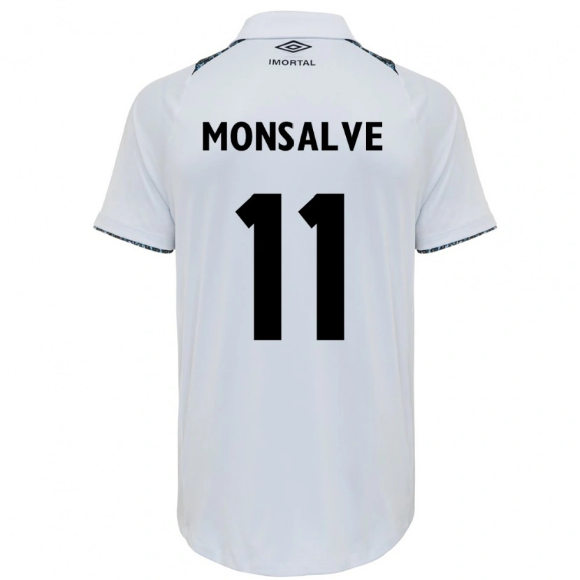 Danxen Niño Camiseta Miguel Monsalve #11 Blanco Azul 2ª Equipación 2025/26 La Camisa