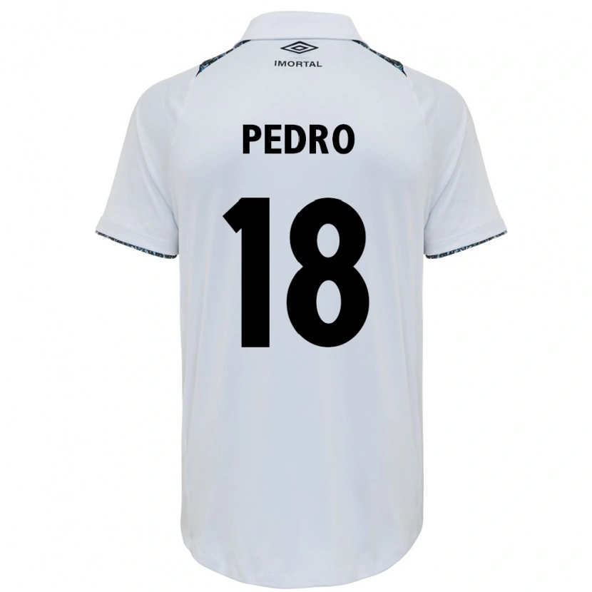 Danxen Niño Camiseta João Pedro #18 Blanco Azul 2ª Equipación 2025/26 La Camisa