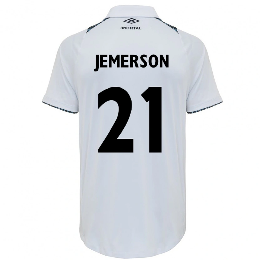 Danxen Niño Camiseta Jemerson #21 Blanco Azul 2ª Equipación 2025/26 La Camisa