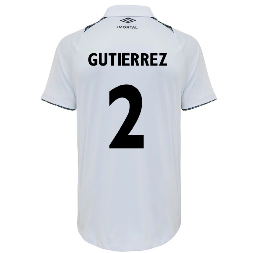 Danxen Niño Camiseta Nairelis Gutiérrez #2 Blanco Azul 2ª Equipación 2025/26 La Camisa