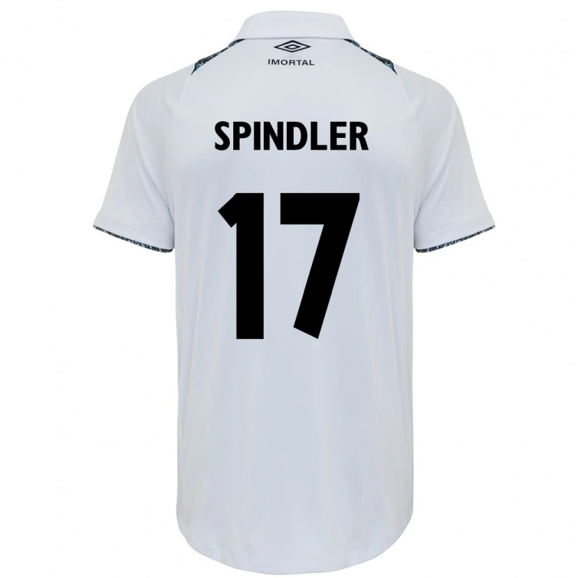 Danxen Niño Camiseta Luana Spindler #17 Blanco Azul 2ª Equipación 2025/26 La Camisa