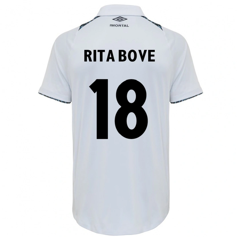 Danxen Niño Camiseta Rita Bove #18 Blanco Azul 2ª Equipación 2025/26 La Camisa